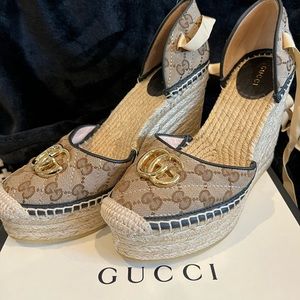 Gucci women’s matelasse platform espadrille